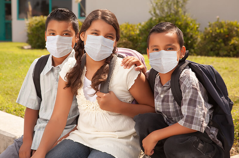 photo of vaccinated kids at school